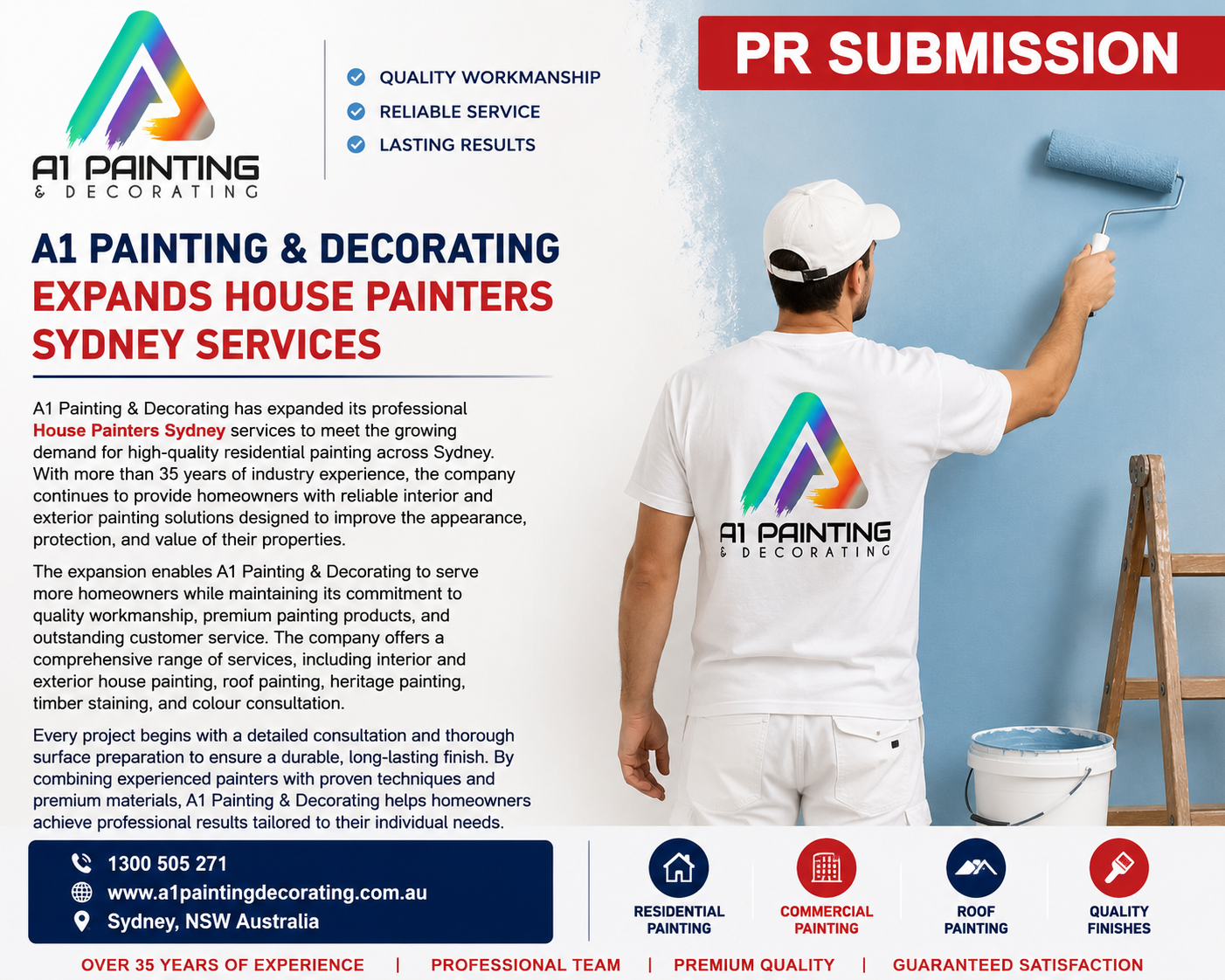 A1 Painting – Decorating Expands House Painters Sydney Services for Residential Painting