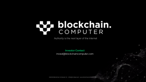 Blockchain Computer Pre-seed Launch