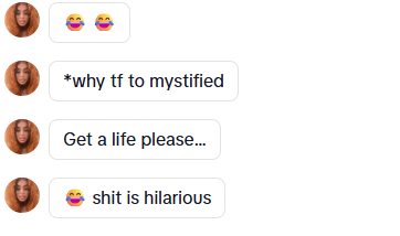 Reactions pour in 