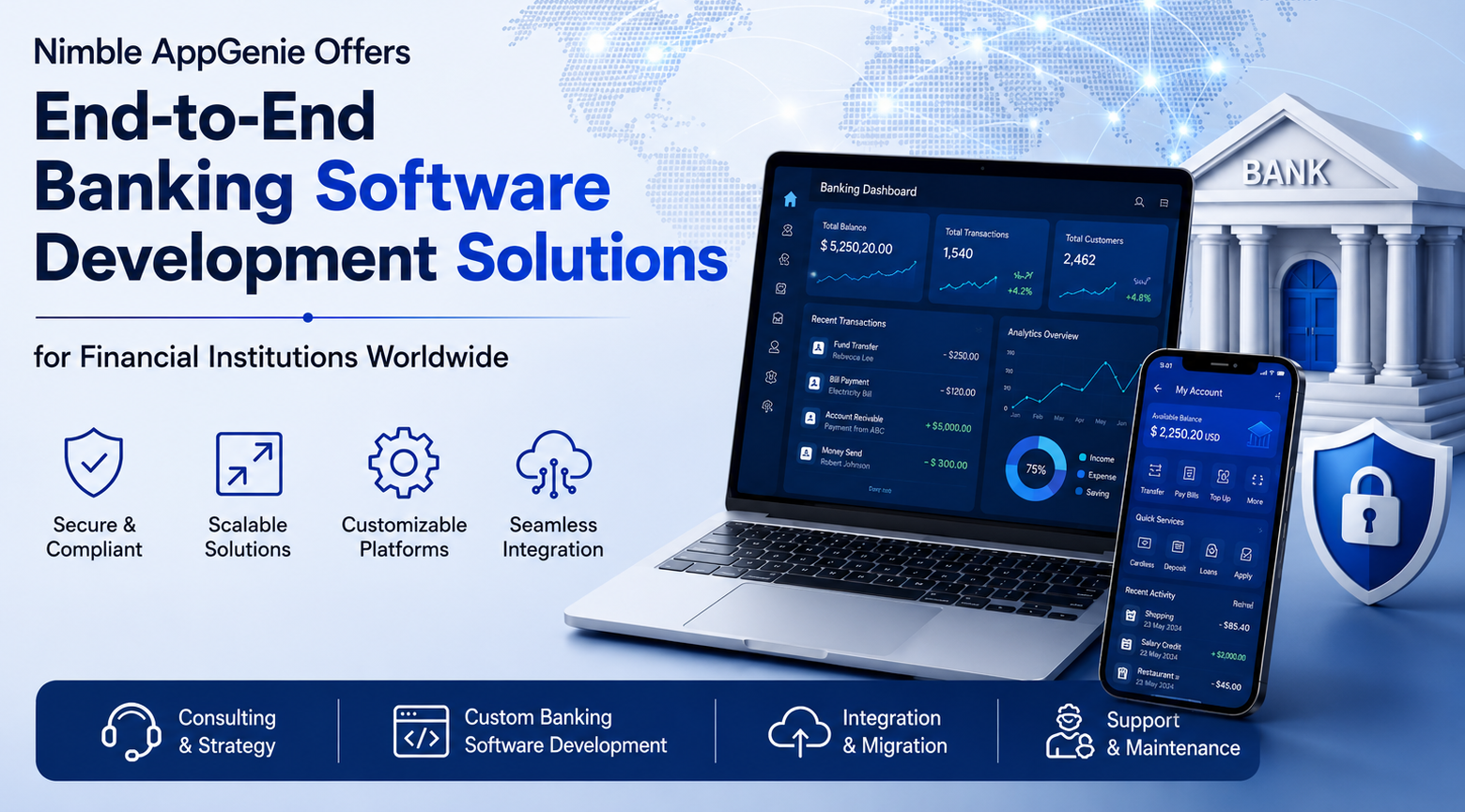 Nimble AppGenie Offers End-to-End Banking Software Development Solutions for Financial Institutions Worldwide