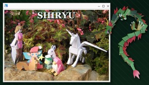 ePaperCraft SHIRYU: modeling, a printable net and a finished paper creation.