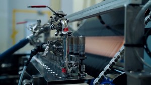 High precision slot die battery electrode coating machine applying uniform wet slurry onto metal foi