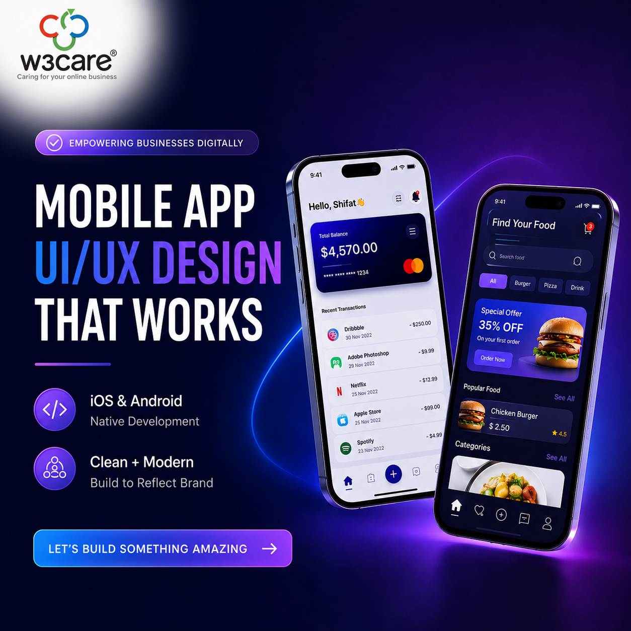 Mobile App Development W3care
