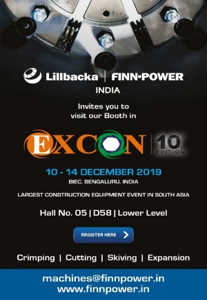 Finn Power India Will Be Exhibiting ENGIMACH 2019 & Excon 2019