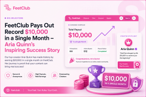 FeetClub Pays Out Record 10 000 in a Single Month Aria Quinn s Inspiring Success Story