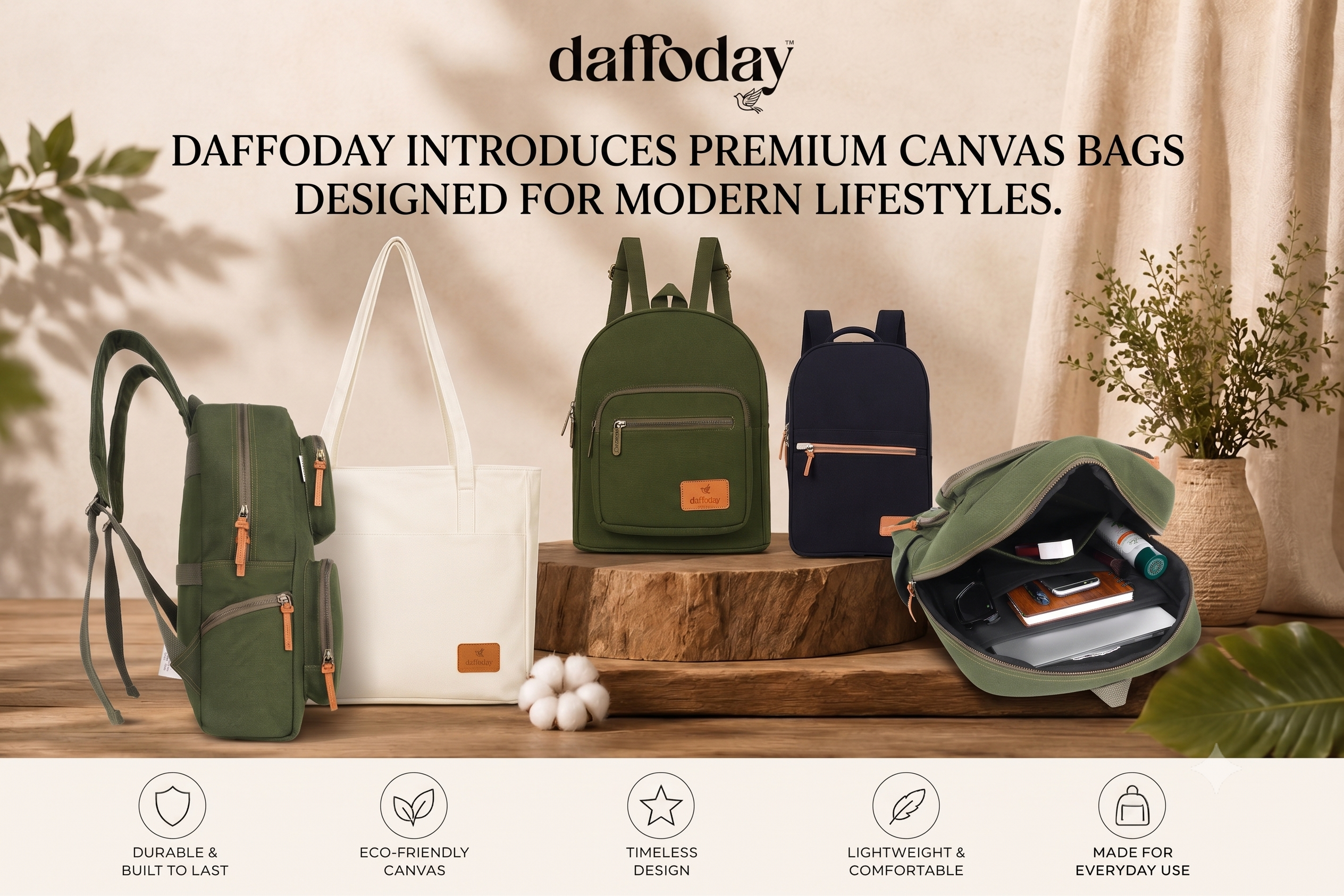 Daffoday Introduces Premium Canvas Bags Designed for Modern Lifestyles