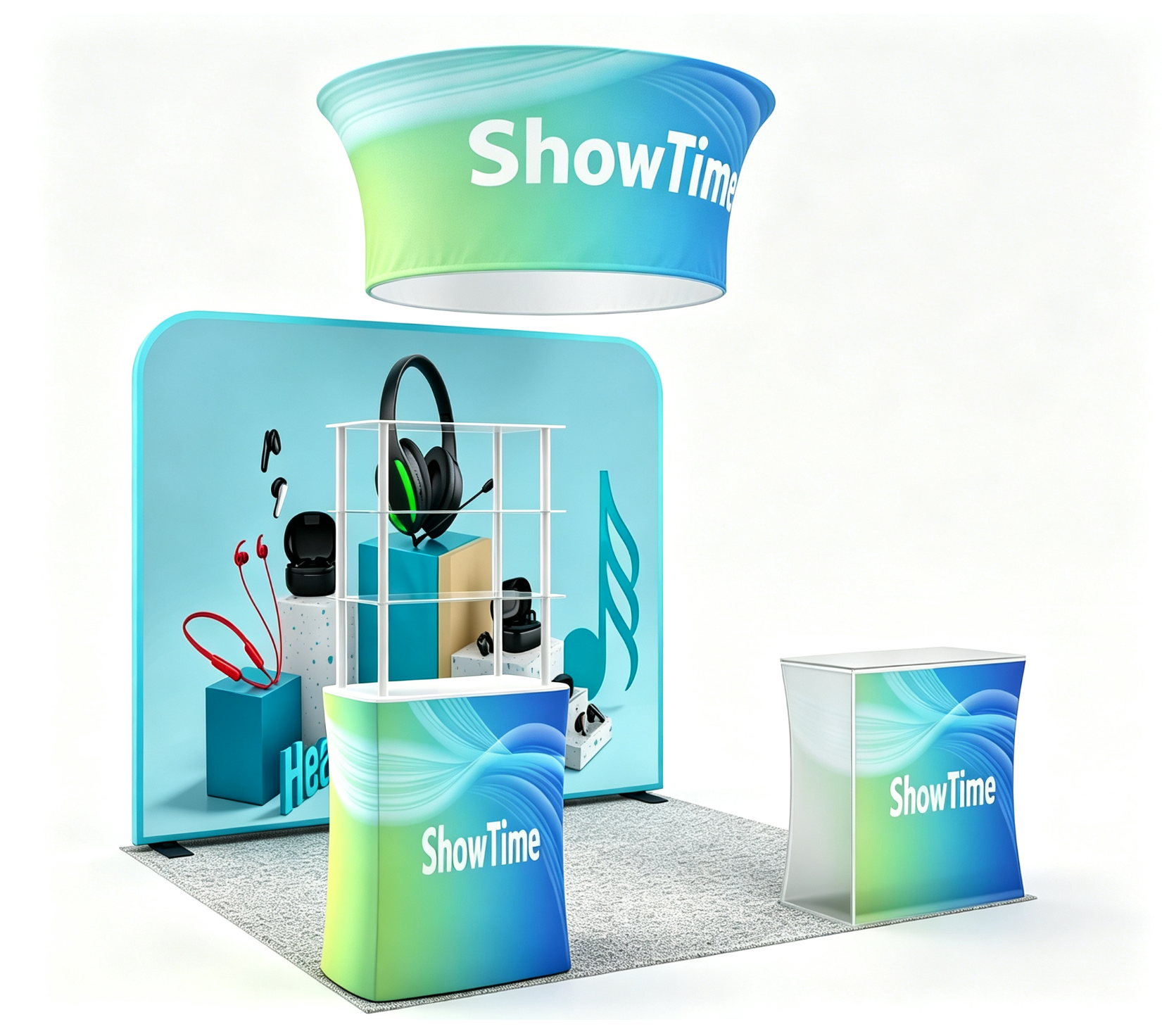 10x10 Fabric Booth with Hanging Banner 10x10 Fabric Booth with Hanging Banner