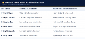 Fabric Booth Cost Comparison Matrix