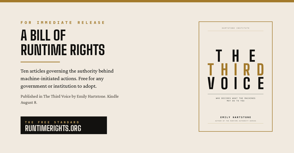 The Bill of Runtime Rights ten articles governing the authority behind machineinitiated actions The Bill of Runtime Rights ten articles governing the authority behind machineinitiated actions