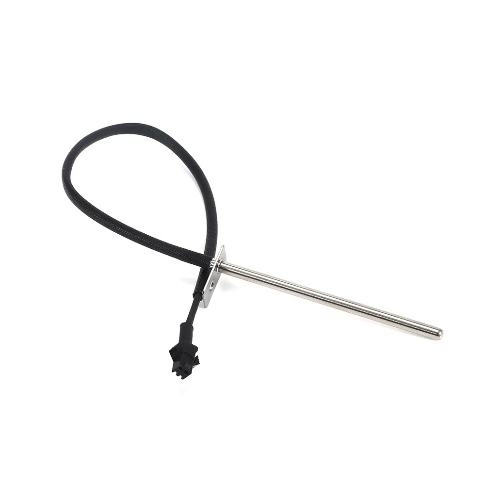 Evergreen Stainless Steel RTD Probe With Black Cable Connector Evergreen Stainless Steel RTD Probe With Black Cable Connector