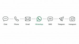 A flat editorial graphic showing seven simple monochrome line icons chat bubble 2
