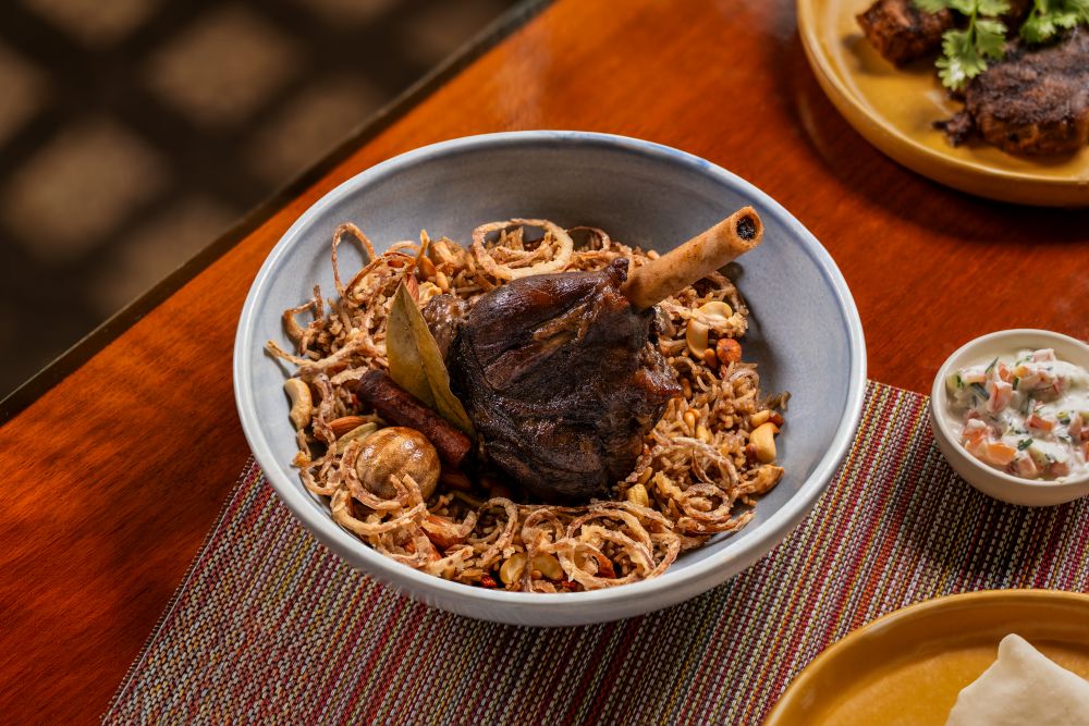 Slowcooked Lamb Ouzi on Top of Fragrant Basmati Rice