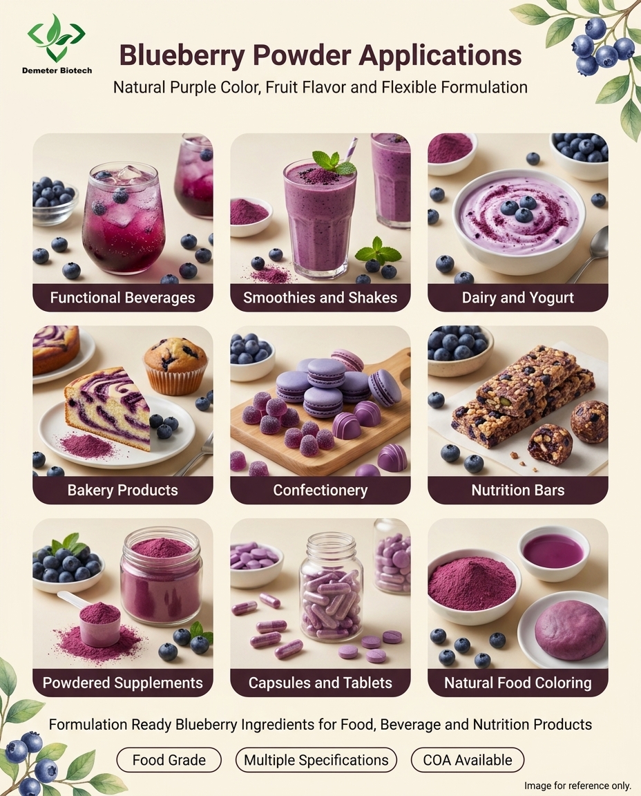 Demeterherb Blueberry Powder Food And Beverage Applications Demeterherb Blueberry Powder Food And Beverage Applications