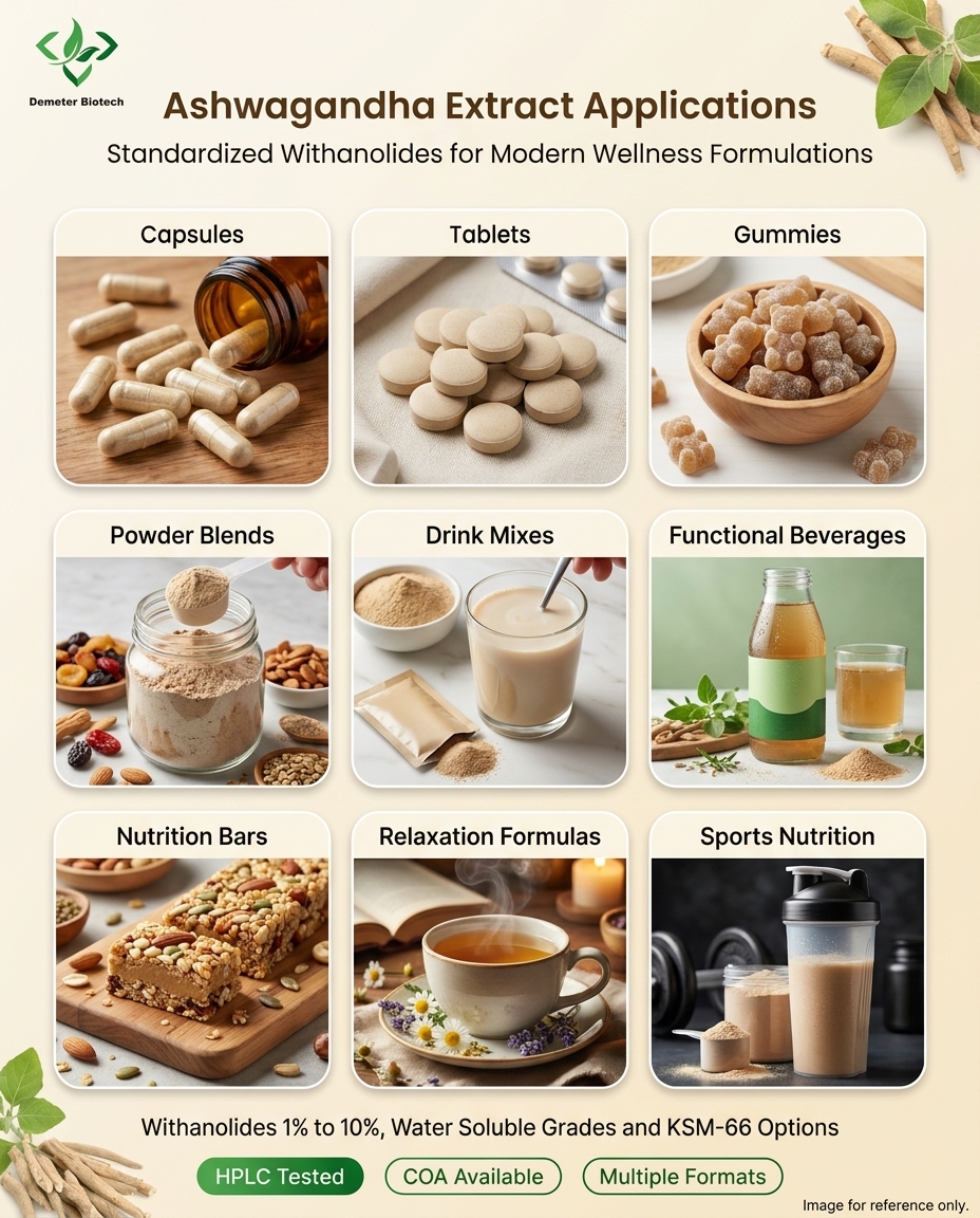 Demeterherb Ashwagandha Extract Applications Demeterherb Ashwagandha Extract Applications