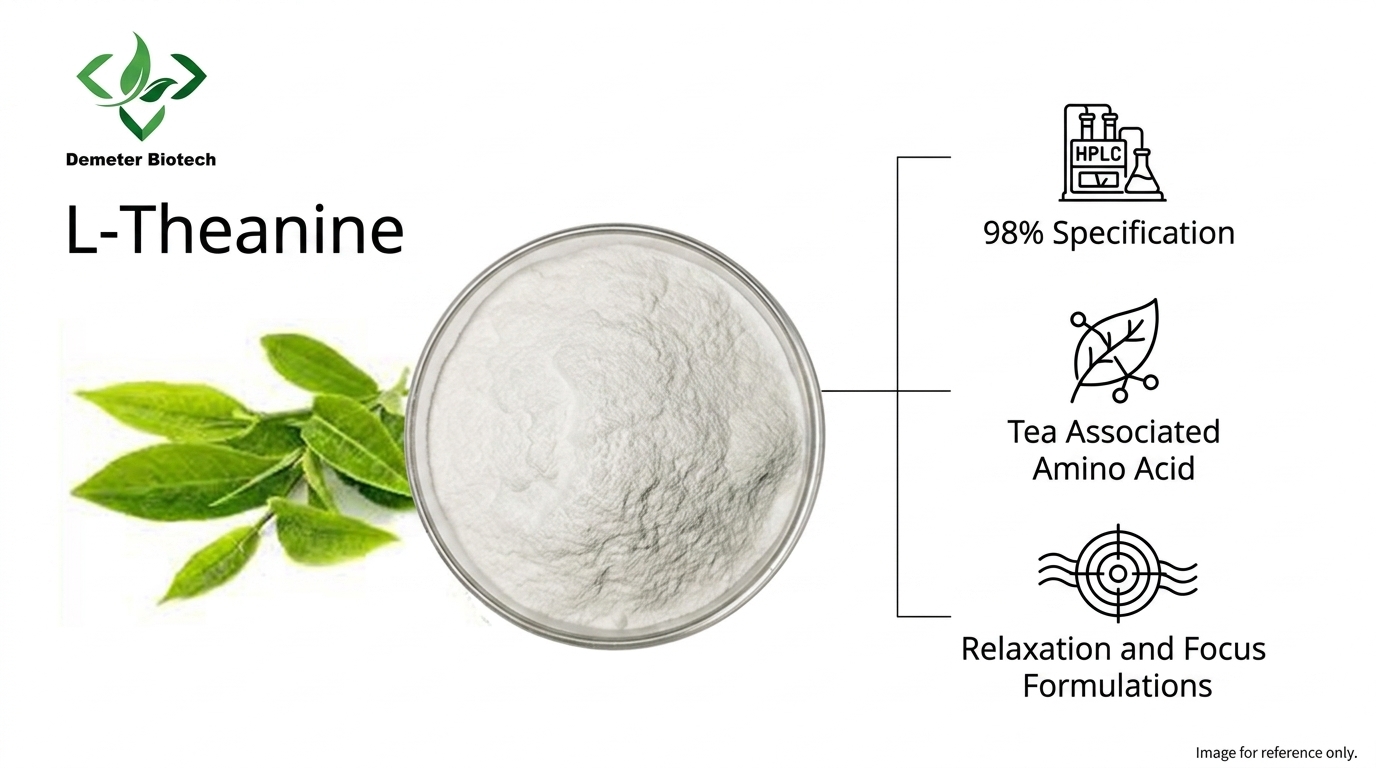 Demeter Biotech L Theanine product efficacy infographic Demeter Biotech L Theanine product efficacy infographic