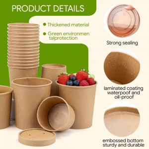 LvSheng Kraft Paper Soup Cup Lid And Coating Details