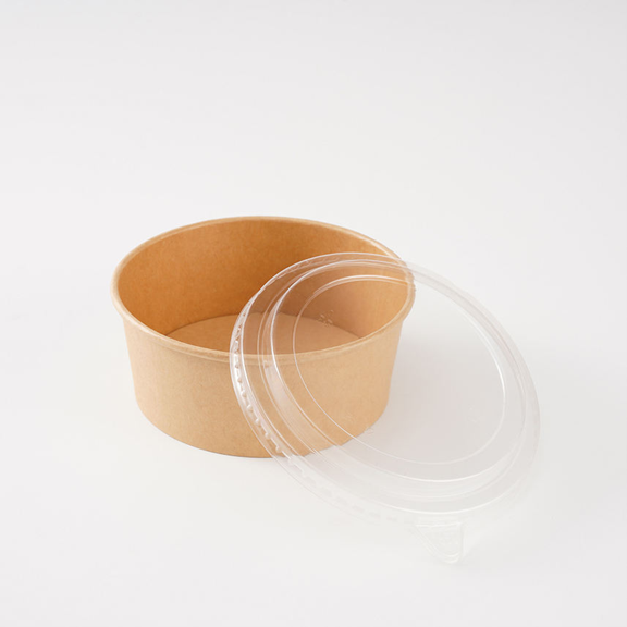 LvSheng Stacked Kraft Bowls With Matching PET Lid LvSheng Stacked Kraft Bowls With Matching PET Lid