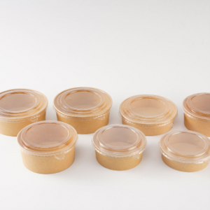 LvSheng Coordinated Kraft Bowls with Clear PET Lids 2