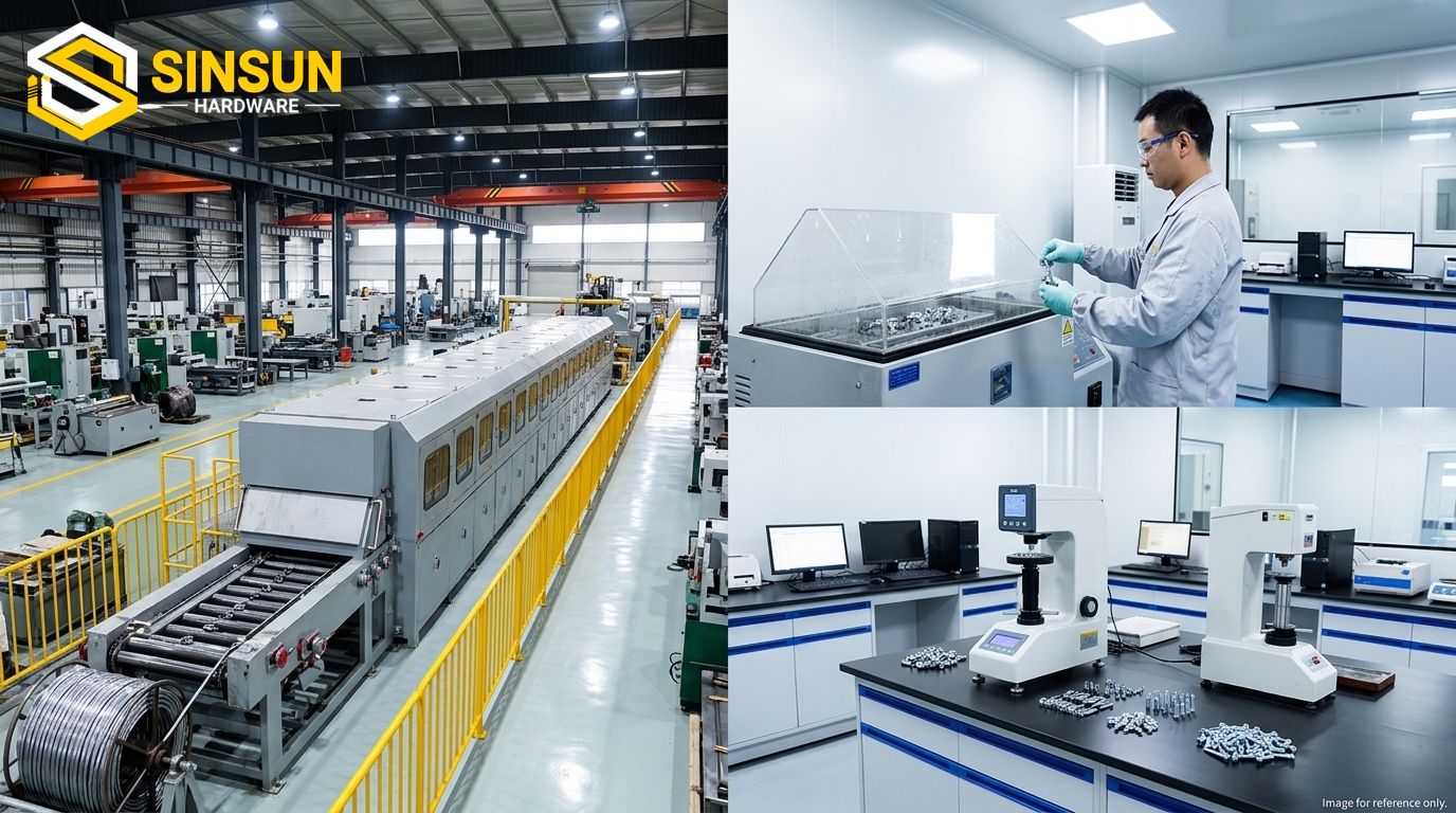 Sinsun Hardware Cold Heading Production Line And Quality Inspection Laboratory