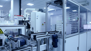 Automated RX production workflow at HONGCHEN Optical supporting standardized lens handling and effic