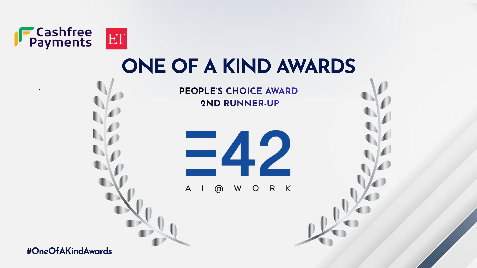 E42 Secures 2nd Runner-Up in the People’s Choice Award at The Economics Times – Cashfree Payments’ One of a Kind Startup