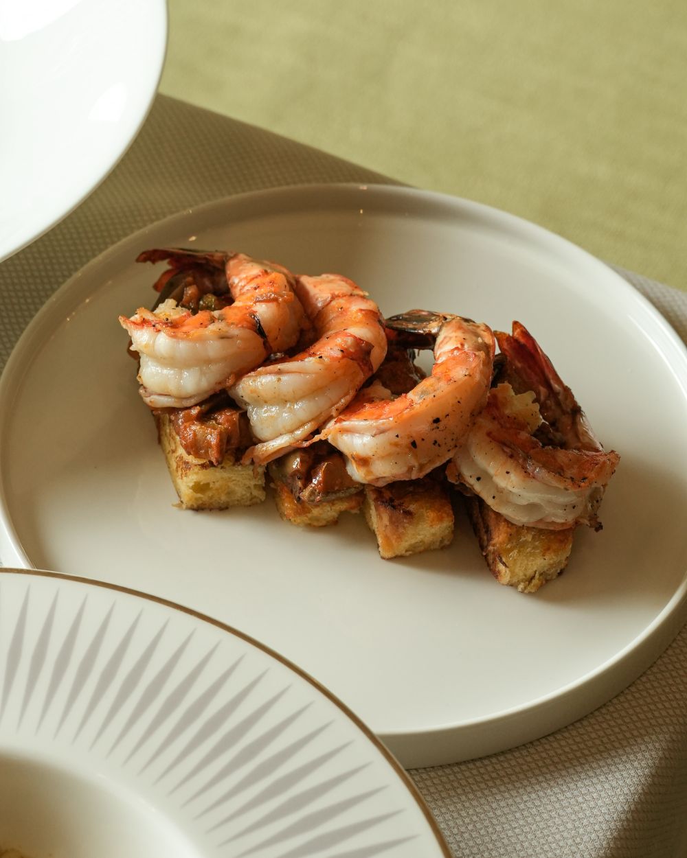 Caponata on Toast King Red Prawn and Spicy Jam