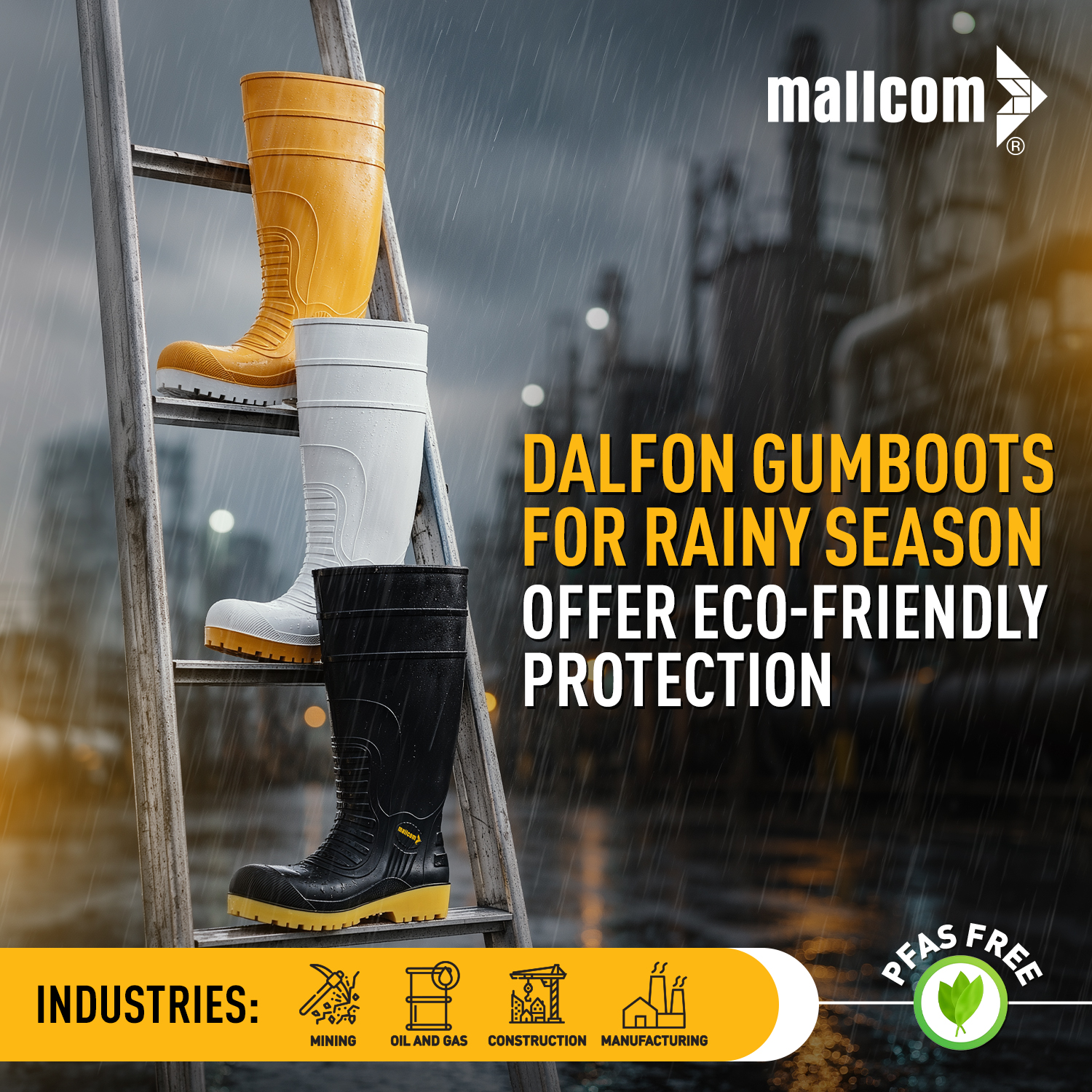 Dalfon gumboots for rainy season