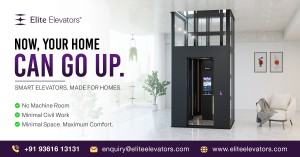 Smart home elevator with no machine room by Elite Elevators