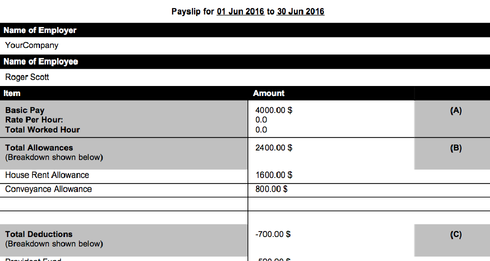 Best Singapore ERP itemised payslip Best Singapore ERP itemised payslip