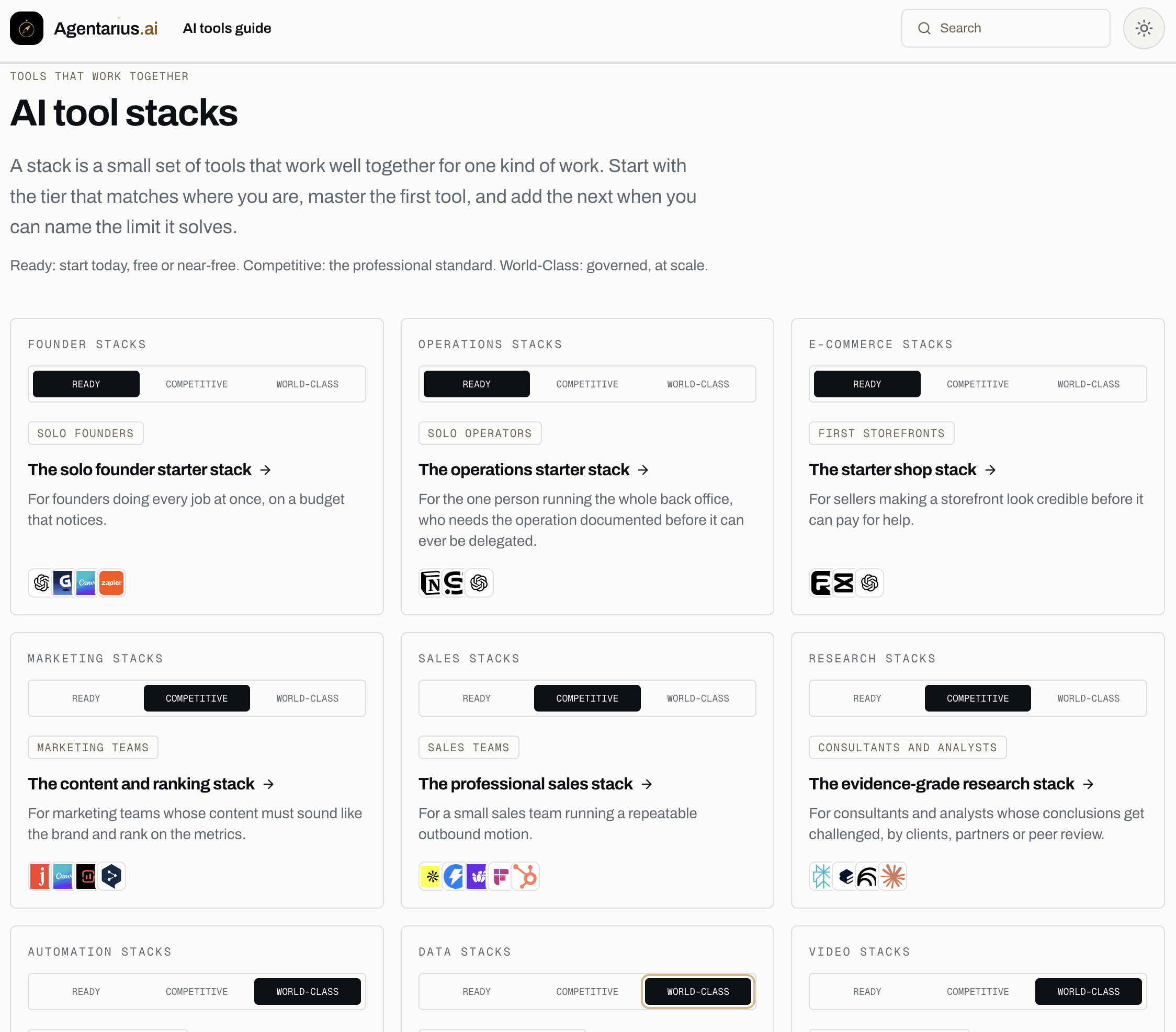 AI tool stacks