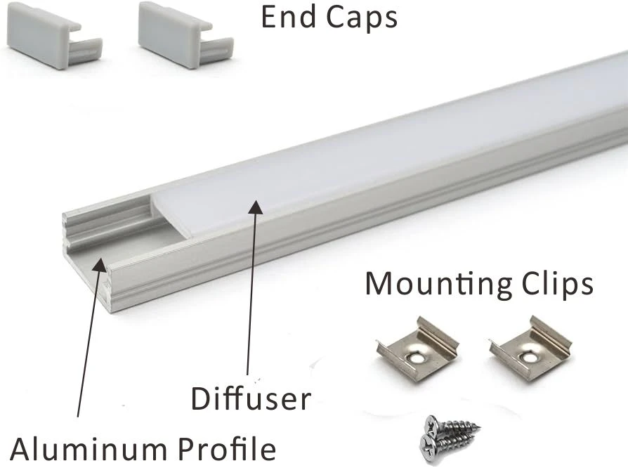SignliteLED LED Aluminium Profile System With Diffuser End Caps And Mounting Clips SignliteLED LED Aluminium Profile System With Diffuser End Caps And Mounting Clips