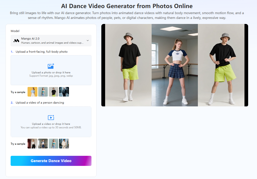 Mango AI’s AI Dance Generator Turns a Single Photo into a Dancing Video