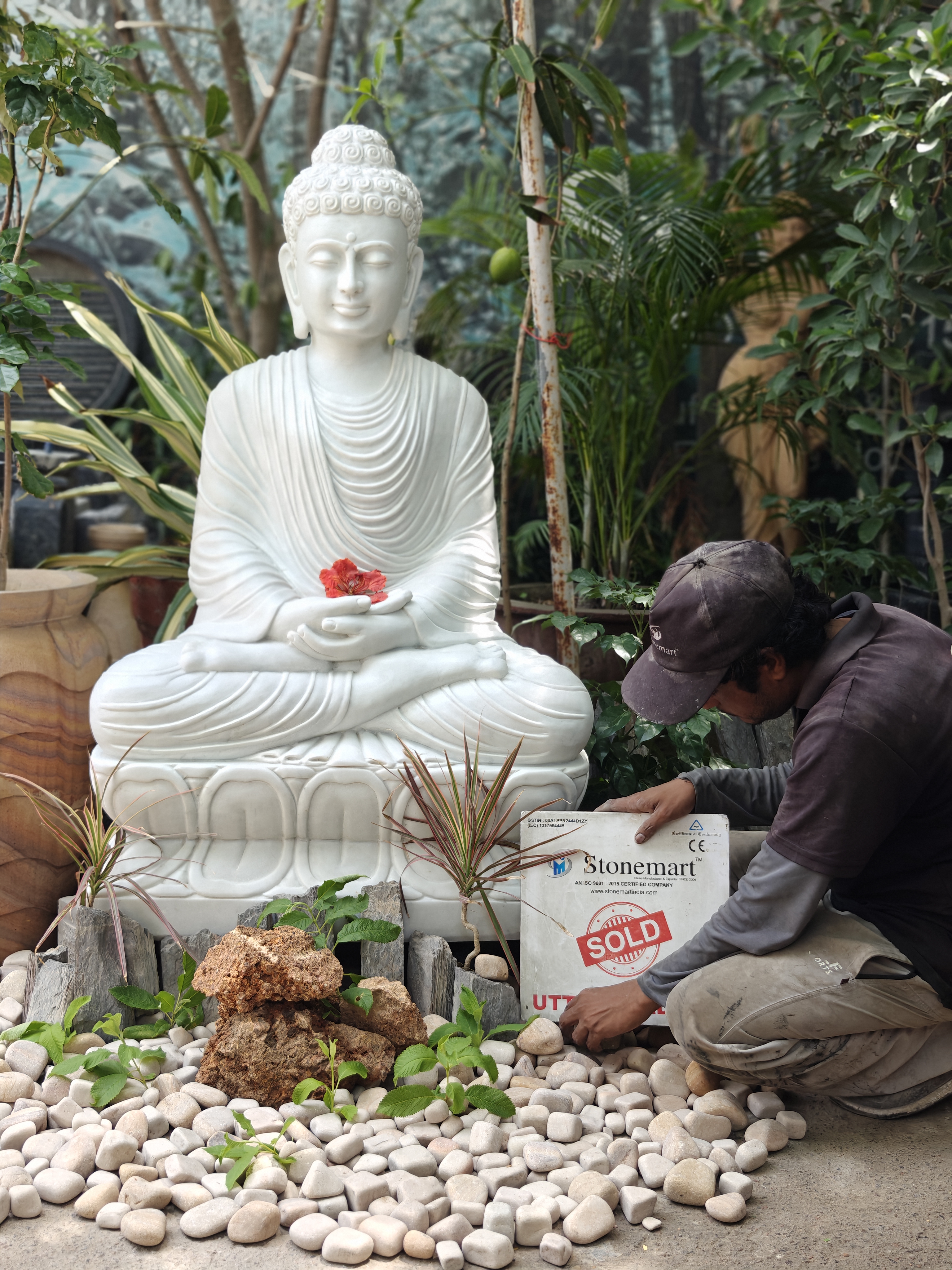 large stone buddha statue by stonemart large stone buddha statue by stonemart