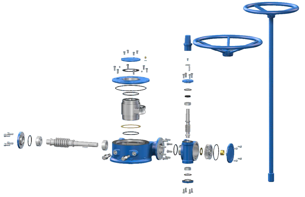 STARD GEARS SDQ Gearbox Exploded View With Handwheel And T Stem Options STARD GEARS SDQ Gearbox Exploded View With Handwheel And T Stem Options