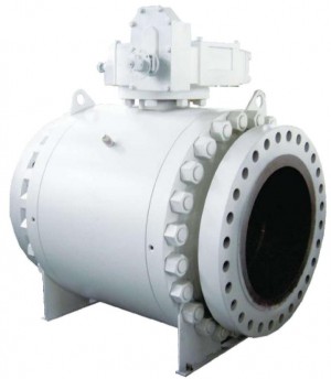 Large Ball Valve With Manual Gear Operator For Field Position Adjustment