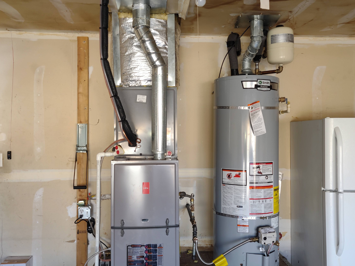 New furnace in an Albuquerque home garage