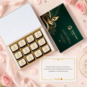 custom 12 piece rectangle logo printed chocolate gift box