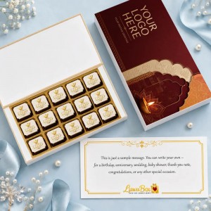 custom 15 piece rectangle logo printed chocolate gift box