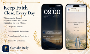 Daily Gospel, Scripture, and prayer reminders throughout your day