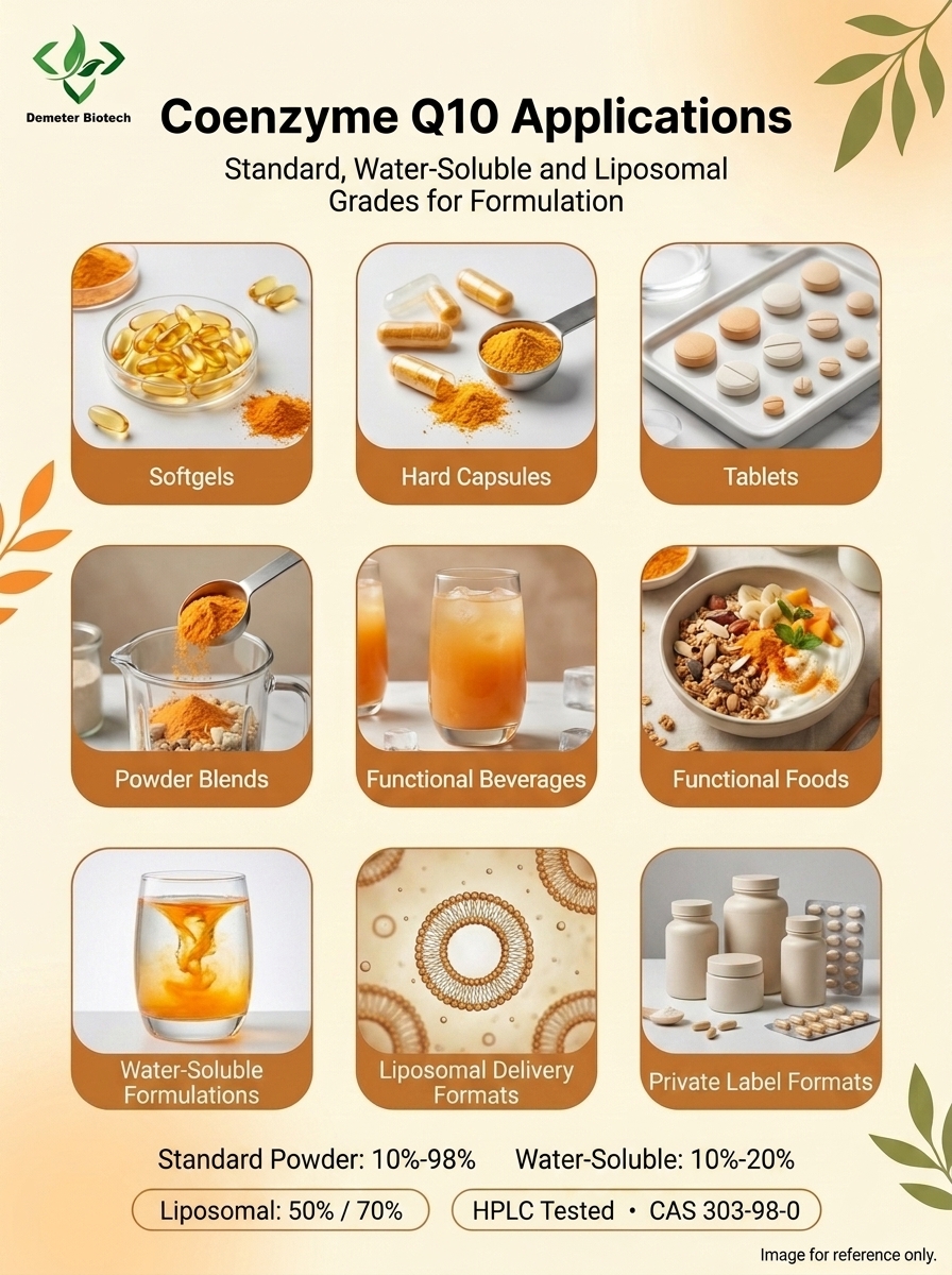 Demeterherb Coenzyme Q10 Applications For Flexible Formulation Demeterherb Coenzyme Q10 Applications For Flexible Formulation