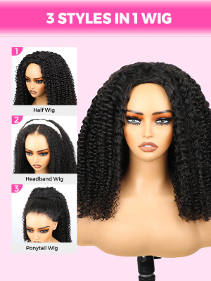 3 in 1 half wig