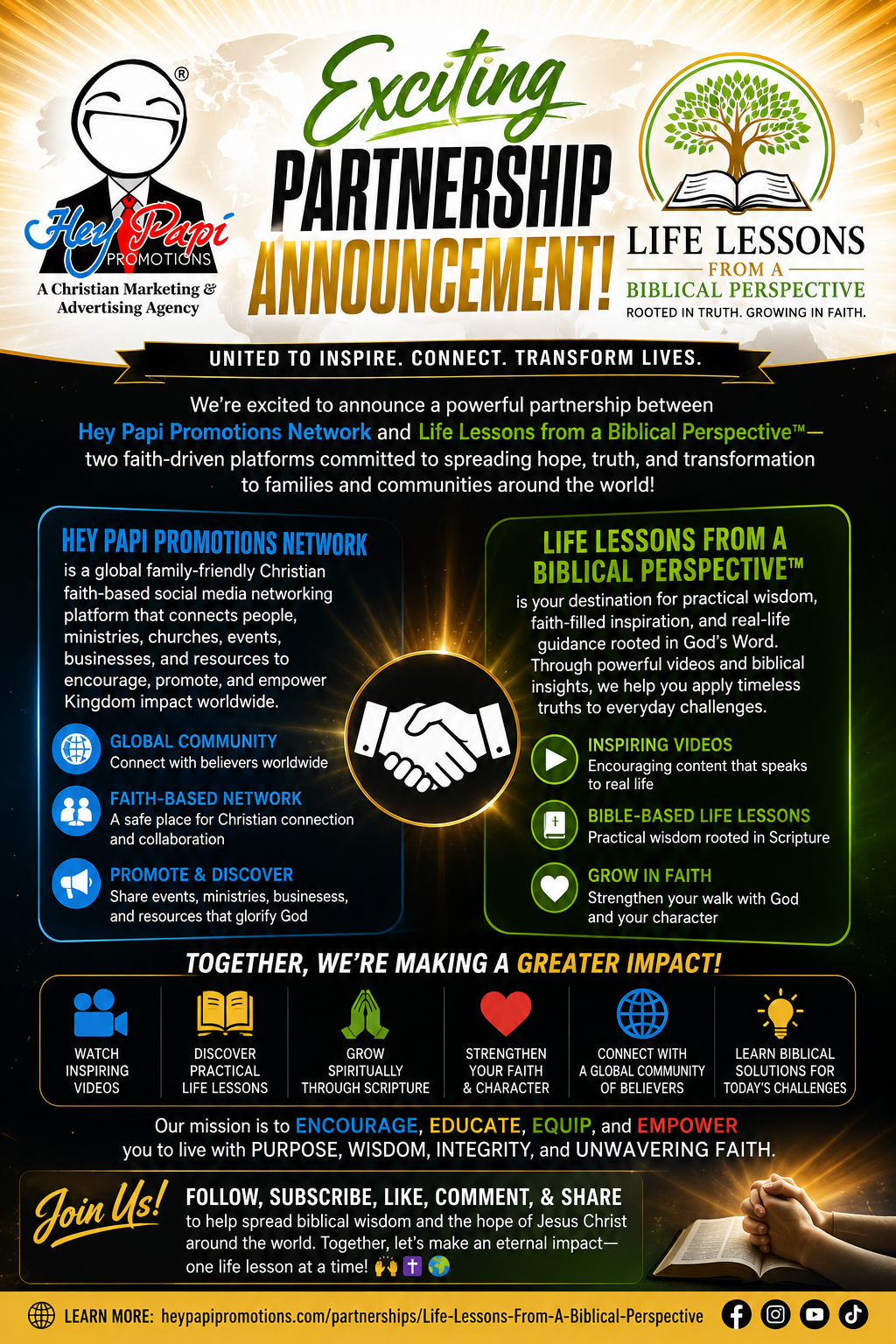 Life Lessons from a Biblical Perspective™ Partners with Hey Papi Promotions Network to Grow Christian Outreach