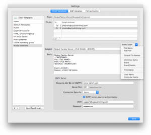 Email notifications on InDesign output stages and errors