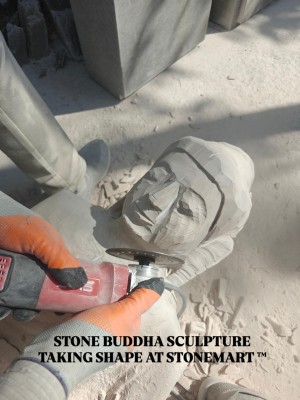 black stone buddha statue by stonemart