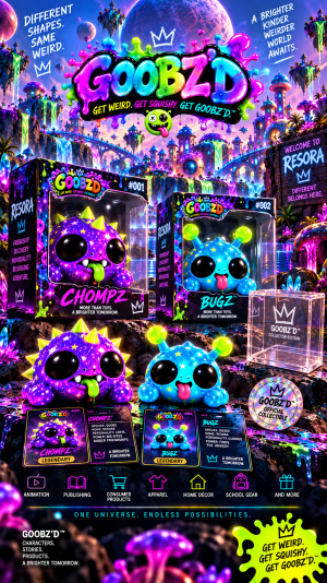 GOOBZ’D™ collectibles bring CHOMPZ™ and BUGZ™ from the world of Resora into the real world.