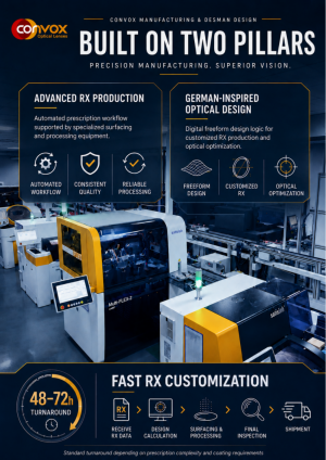Korean coating know how German inspired RX design and a 48 72 hour standard RX turnaround depending 