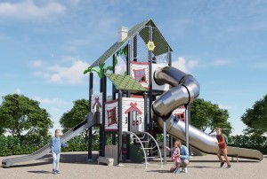 KAIQI Eco Woods Tower Playground For Tropical Resort Landscape