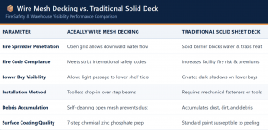 Wire Mesh Decking vs Solid Deck Fire Safety
