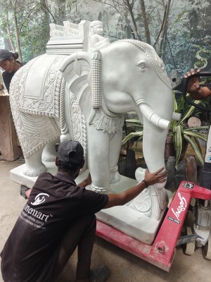 big size hand crafted stone elephant statues by stonemart