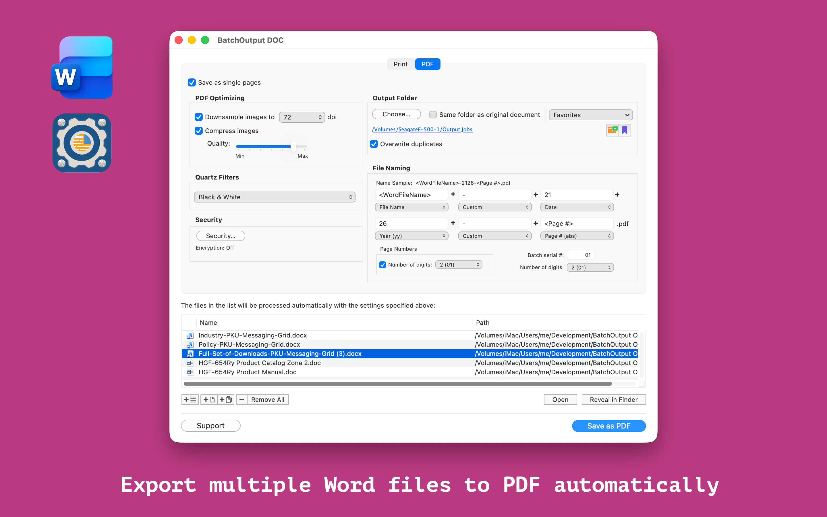 Automated PDF export and from Microsoft Word on macOS Automated PDF export and from Microsoft Word on macOS